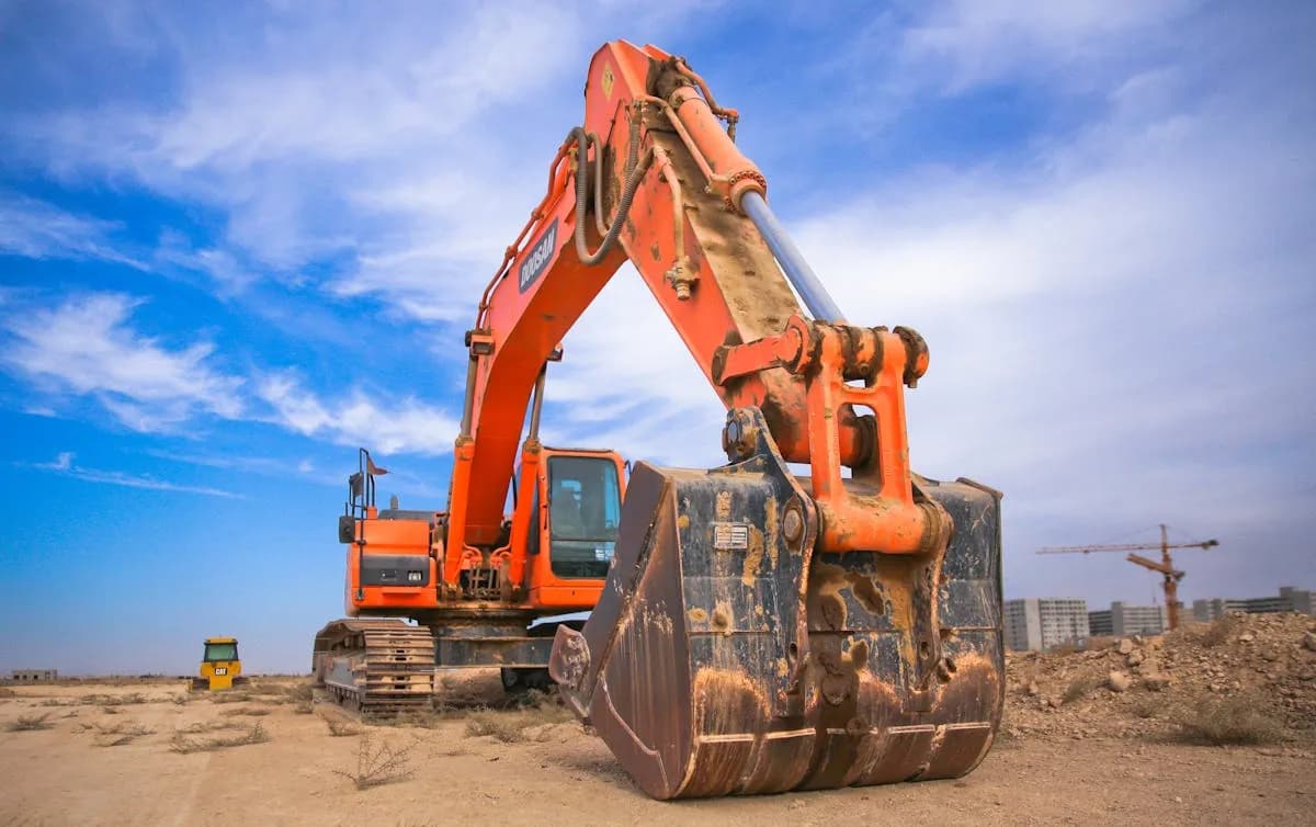 Heavy earthmoving equipment at a remote construction site in the Northern Territory